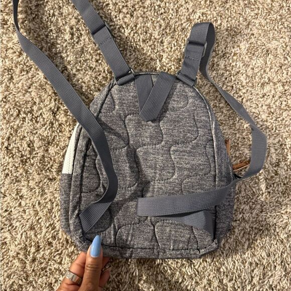 Adidas Charcoal Gray Backpack White Logo Accents Adjustable Shoulder Straps - Picture 4 of 12
